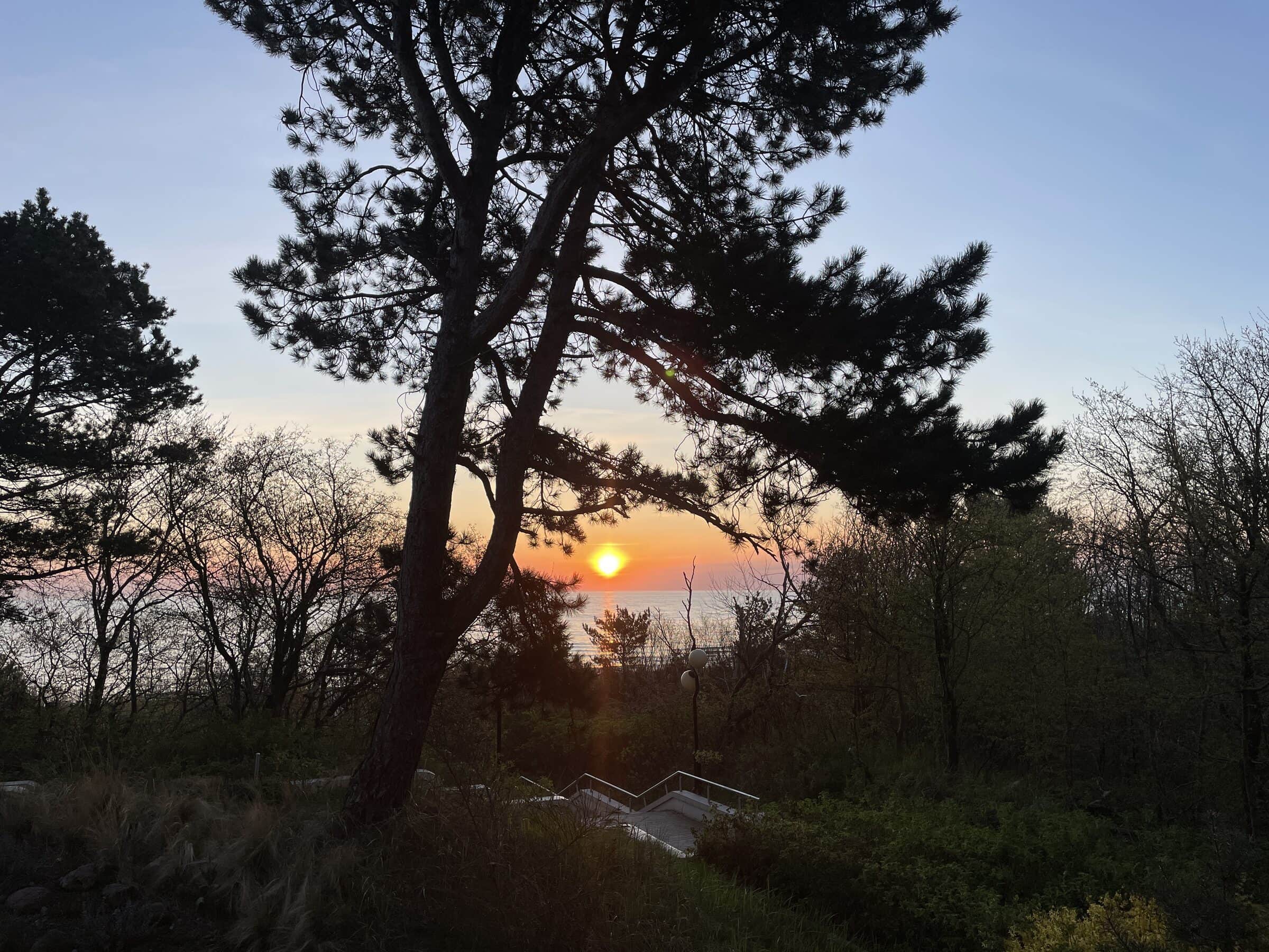 Morning sunrise seen from the balcony of Apartament Zdrojowy 323 in Jastarnia
