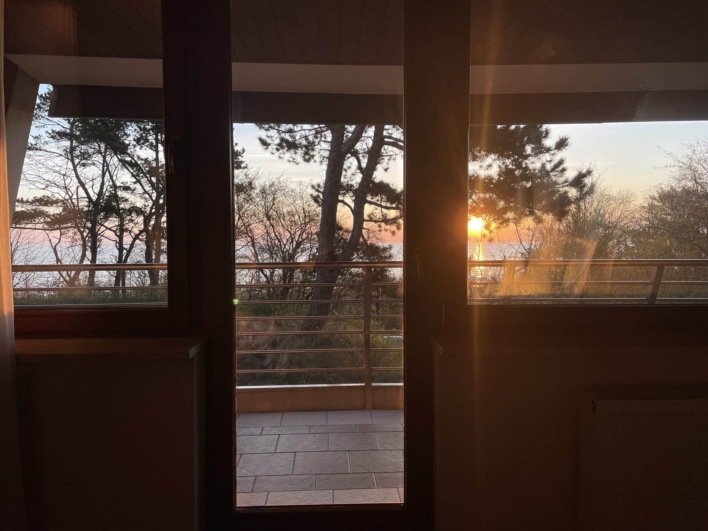 Sunrise over the Baltic Sea seen from Apartament Zdrojowy 323 in Jastarnia