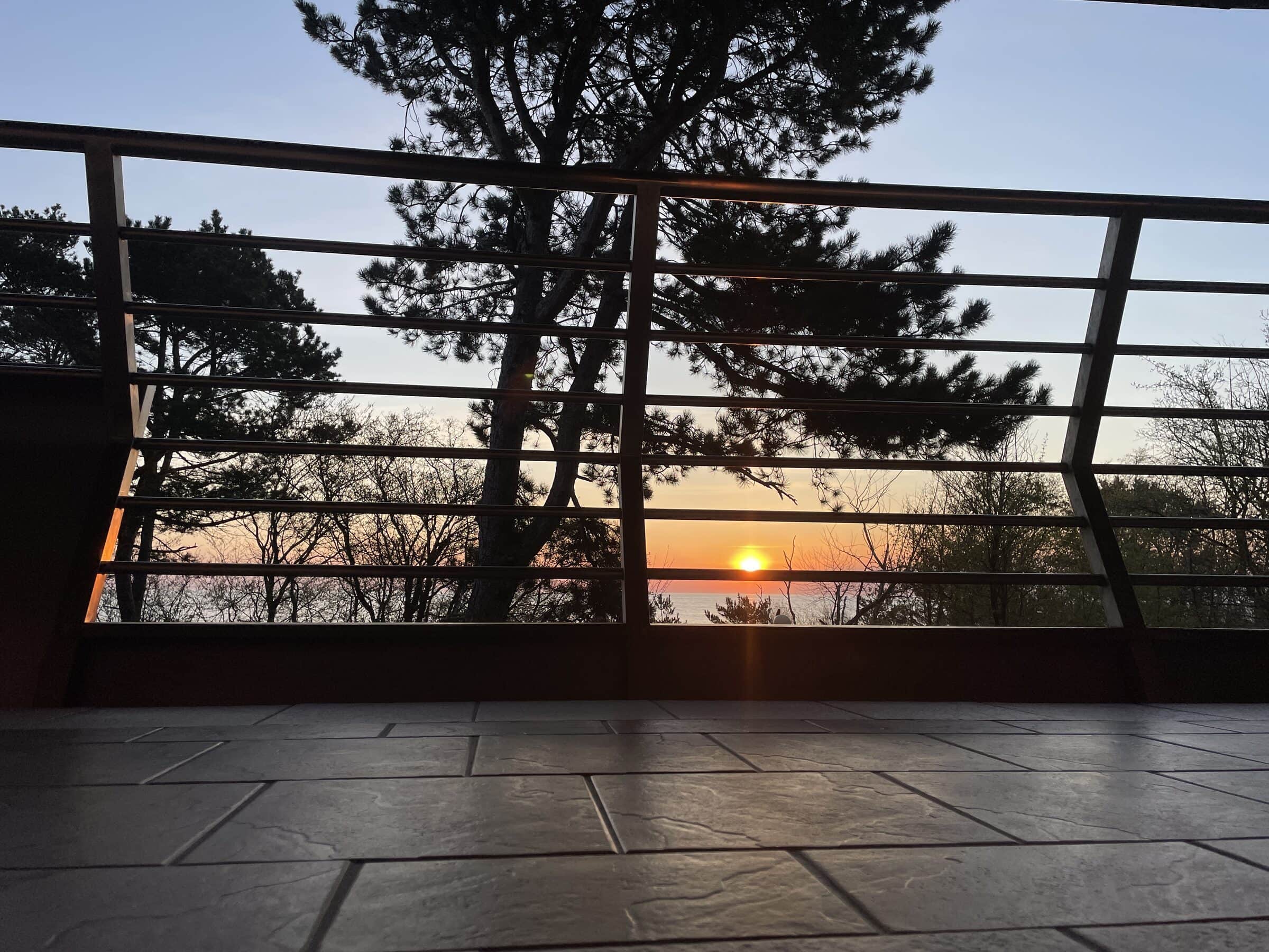 Sunrise over the Baltic Sea from the balcony of Apartament Zdrojowy 323 in Jastarnia