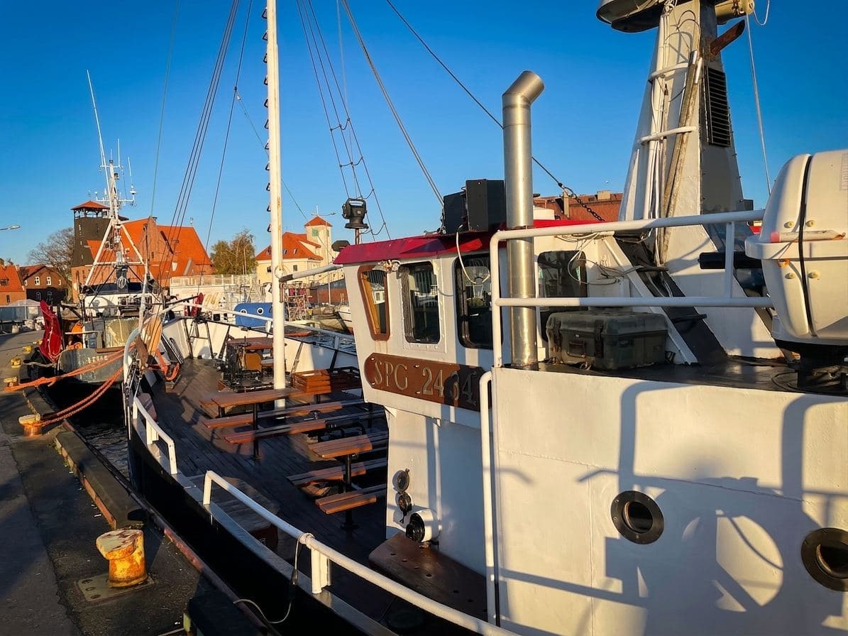 Passenger ferry in the Hel harbour - one of three transport options to the Hel Peninsula compared in the ferry vs train vs car guide.