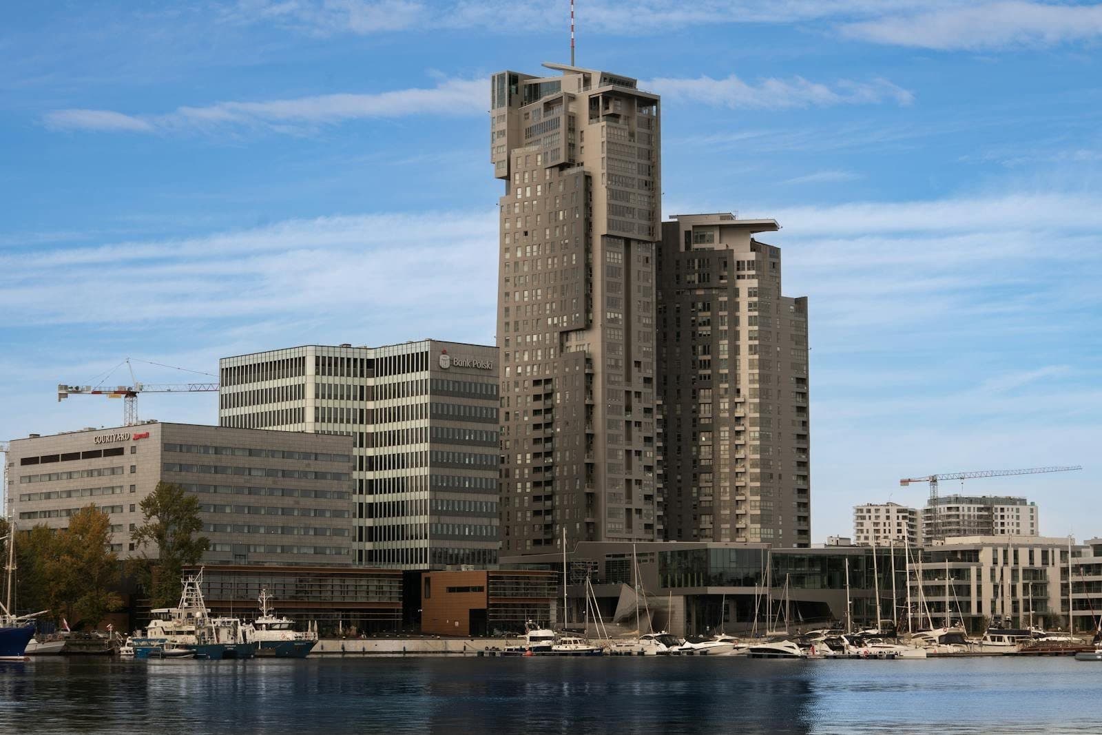 Sea Towers in Gdynia - modernist Tricity infrastructure context for travellers combining remote work with Puck Bay access in Jastarnia.